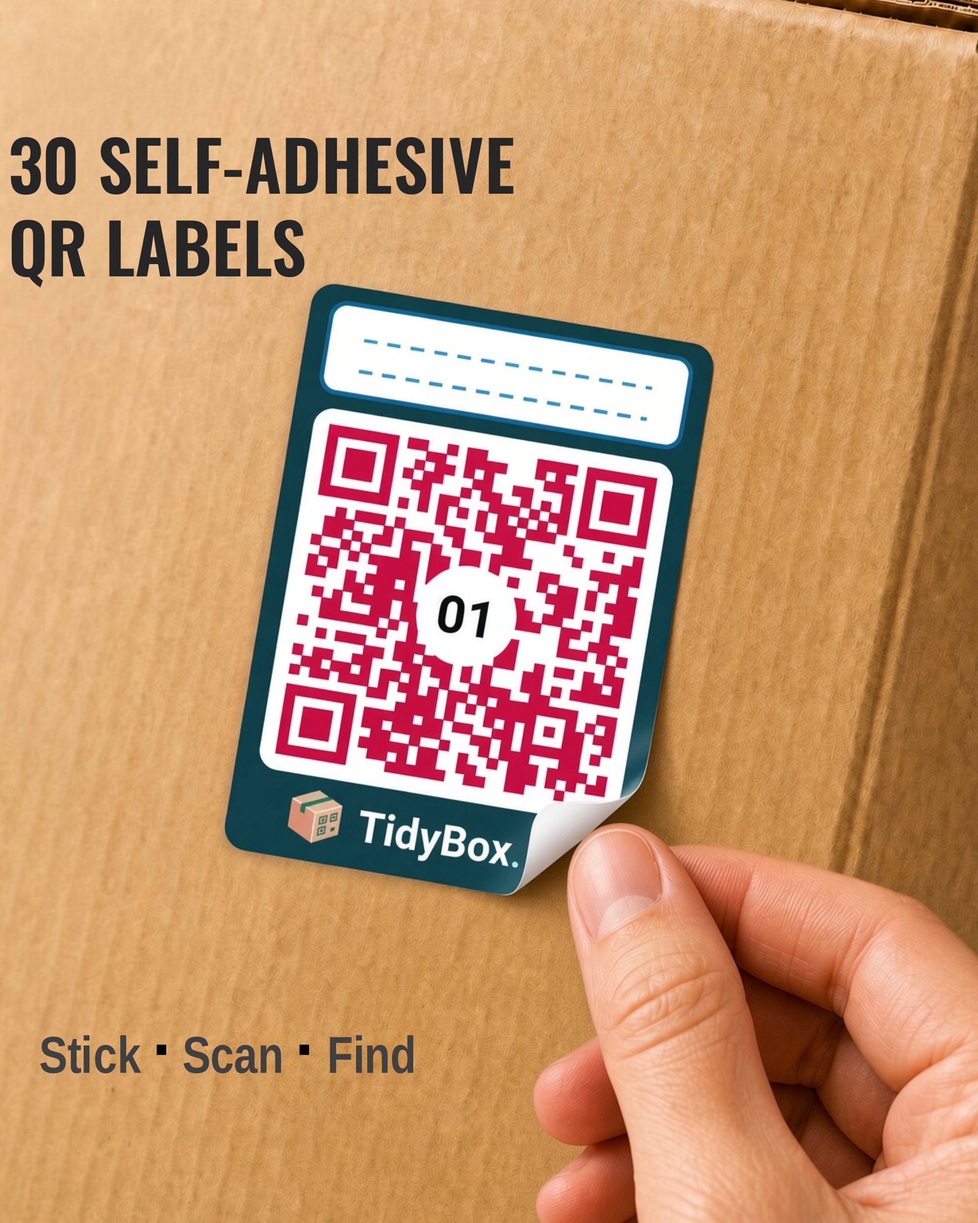 Smart QR Moving Box Labels – AI Photo Inventory Kit (10 Boxes)
